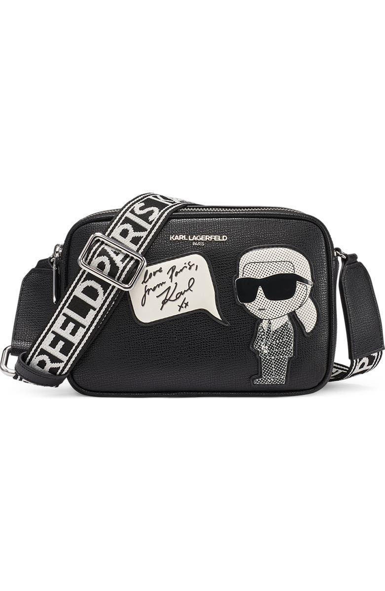 KARL LAGERFELD PARIS Maybelle Crossbody, Main, color, Black/Silver