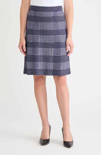 Knit Tweed Pull-On Pencil Skirt