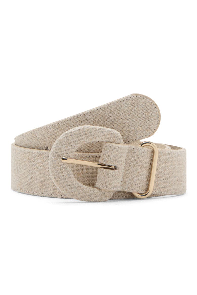 Cotton & Linen Belt, Main, color, BEIGE