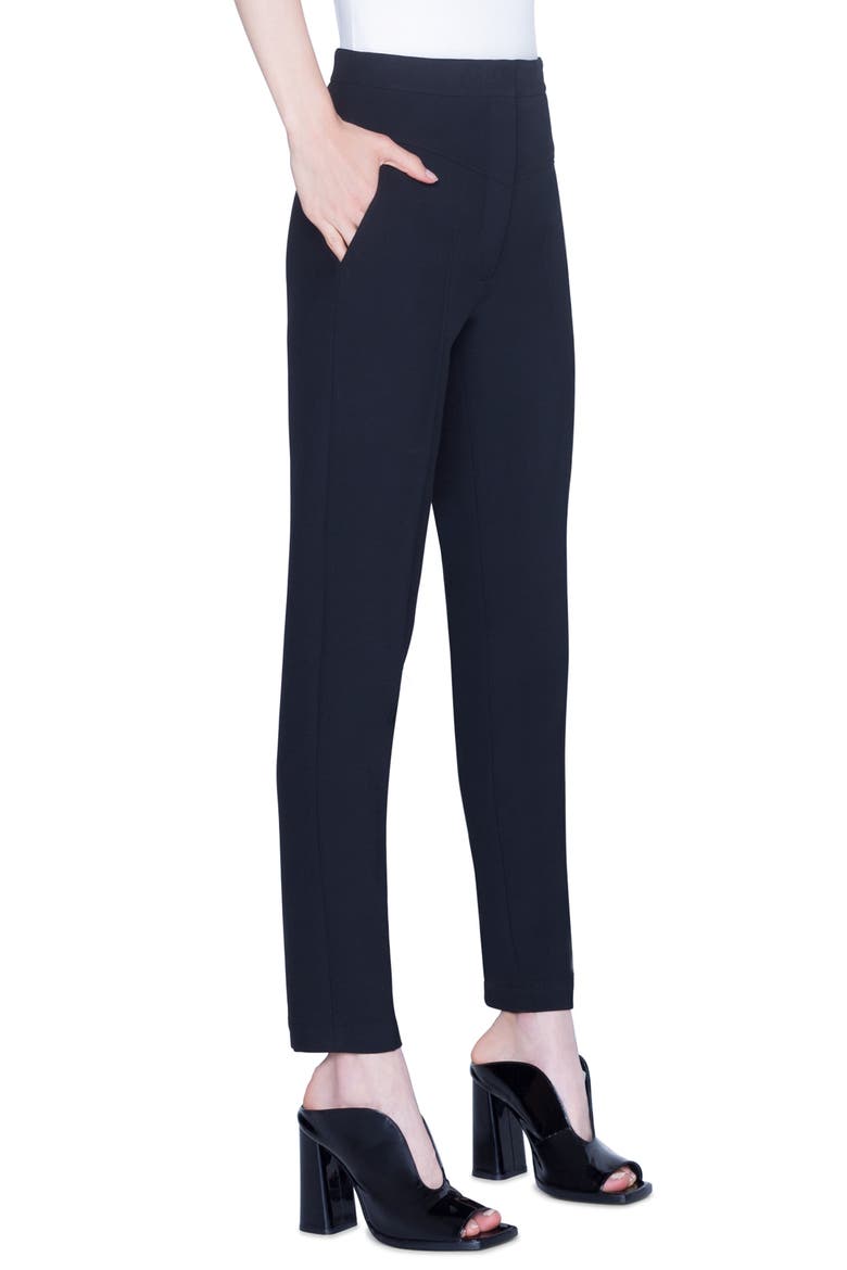 Freya High Waist Crepe Pants, Alternate, color, BLACK