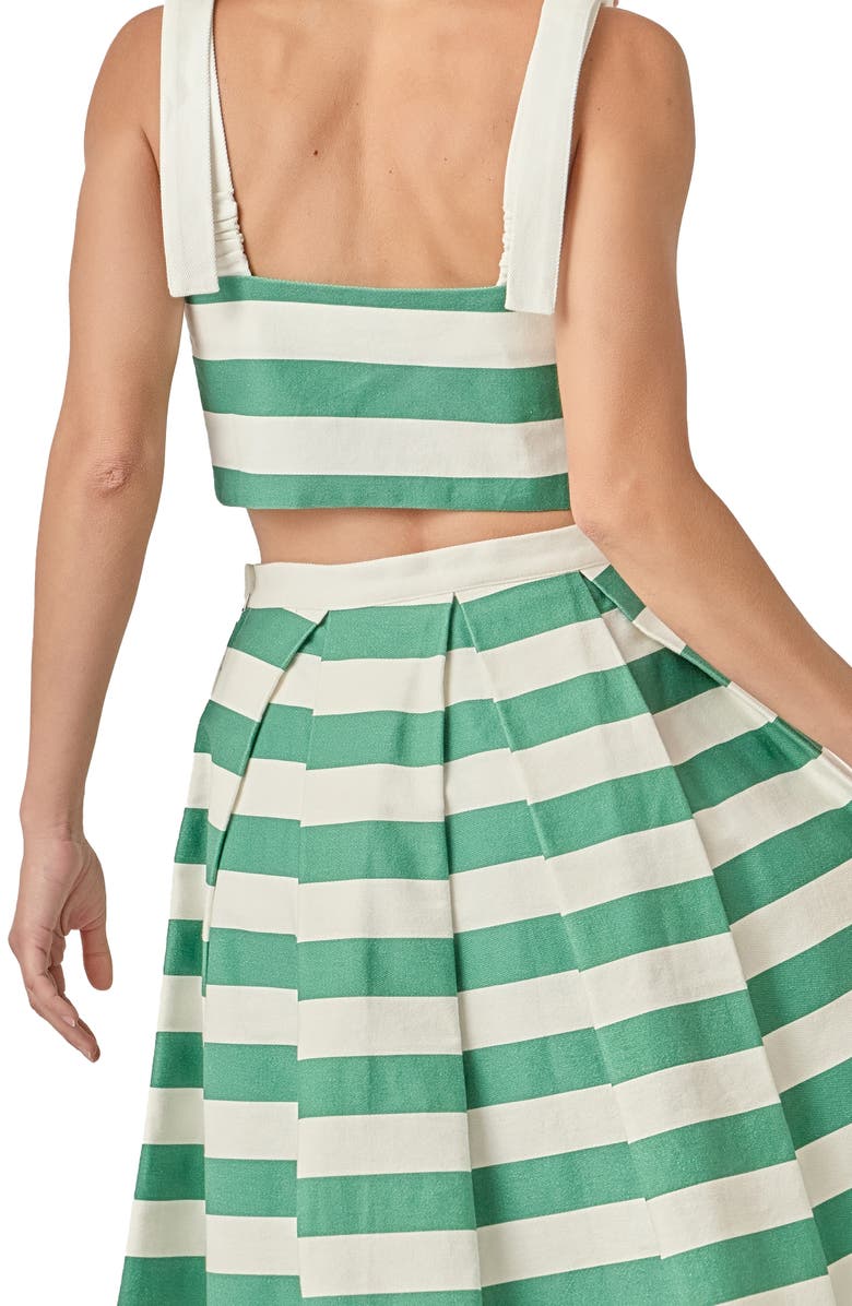 English Factory Bold Stripe Tie Strap Crop Tank, Alternate, color,