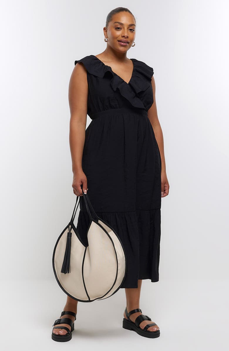 River Island Ruffle Sleeveless Maxi Dress, Alternate, color,