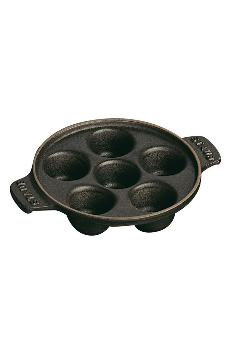 Staub Cast Iron Escargot Dish, Main, color, Matte Black