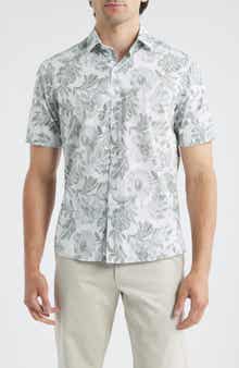 Robert Barakett Hogan Floral Short Sleeve Button-Up Shirt