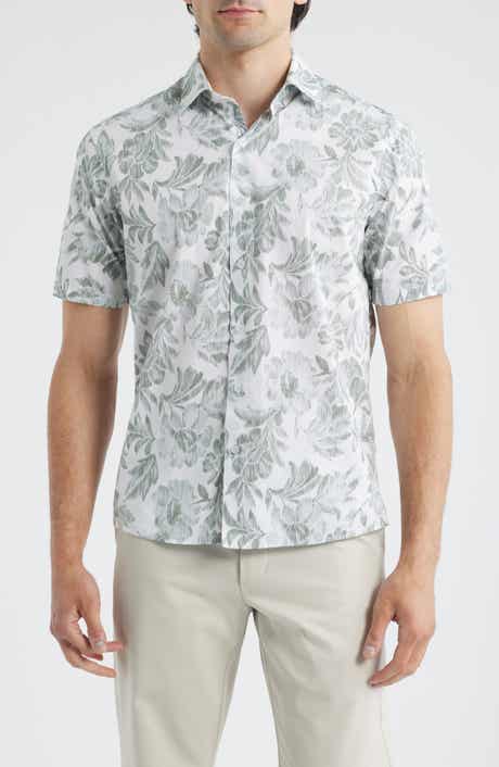 Robert Barakett Hogan Floral Short Sleeve Button-Up Shirt