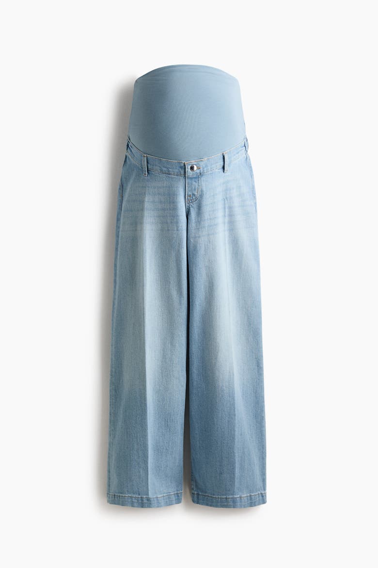 Mama Wide Leg Jeans, Alternate, color, Light denim blue