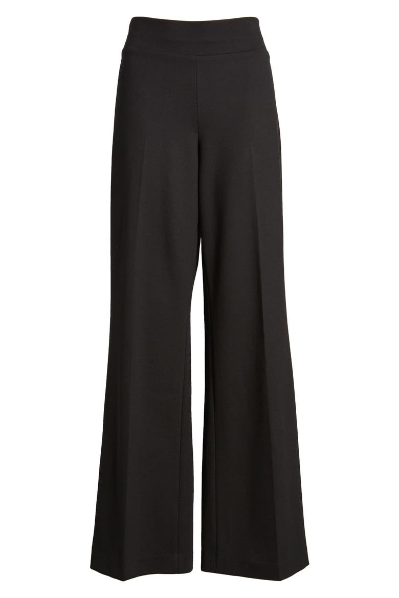 Pull-On Wide Leg Trousers, Alternate, color, ANNE BLACK