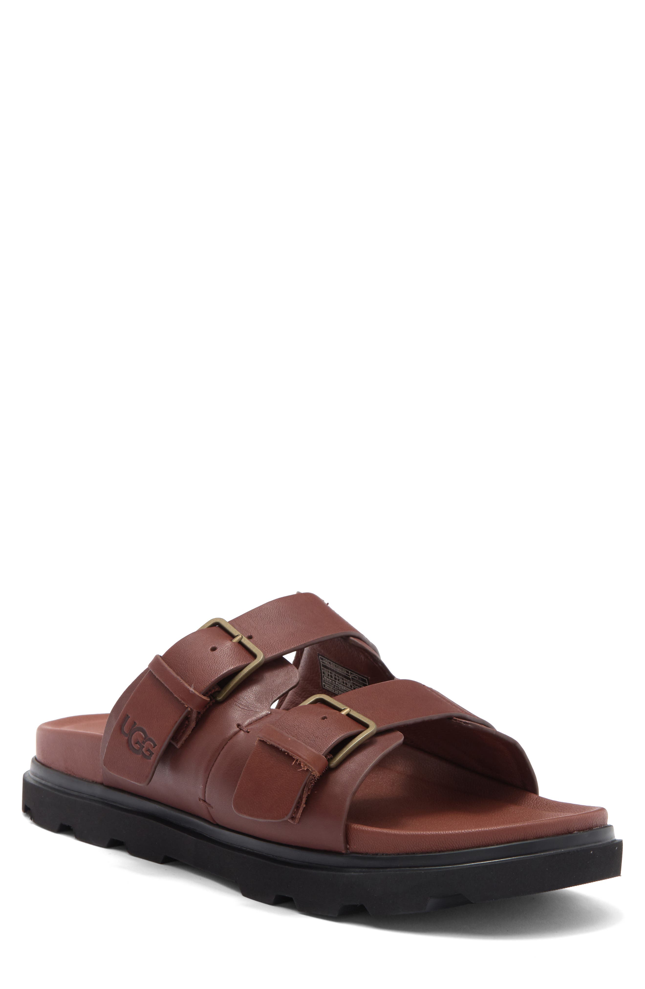 UGG<sup>®</sup> Capitola Buckle Slide Sandal, Main, color, Cognac