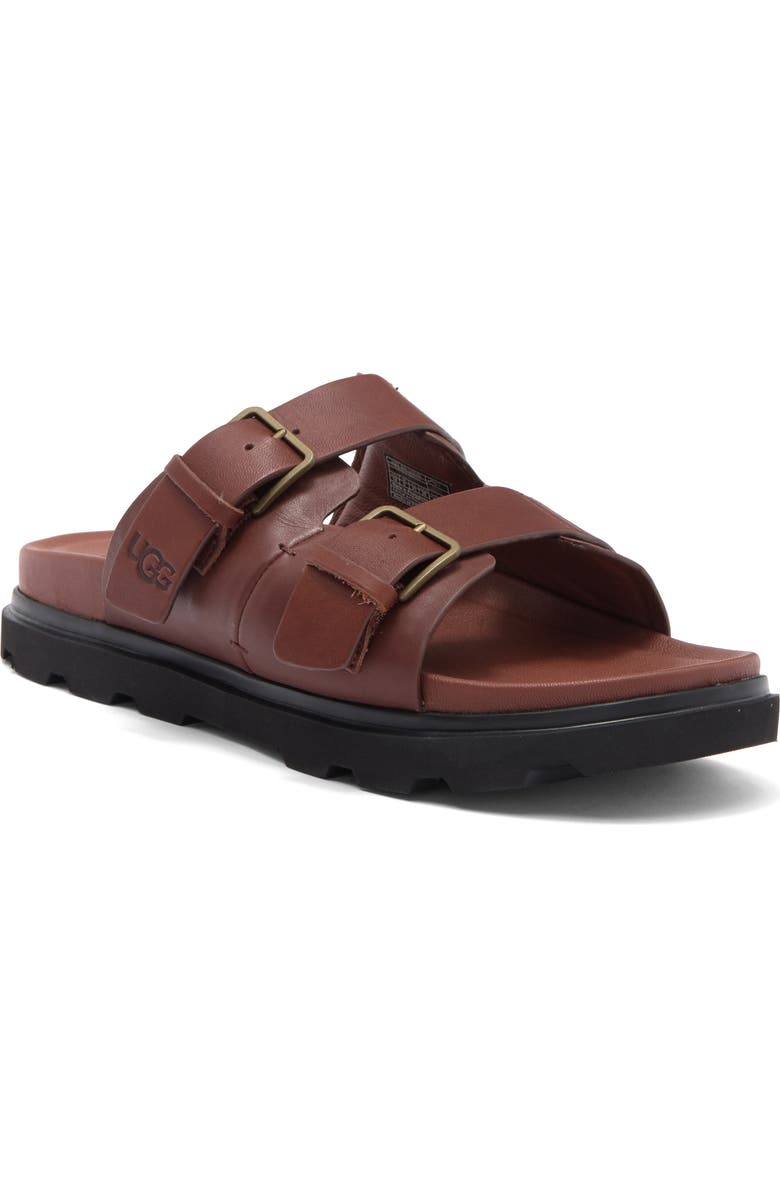 UGG<sup>®</sup> Capitola Buckle Slide Sandal, Main, color, Cognac