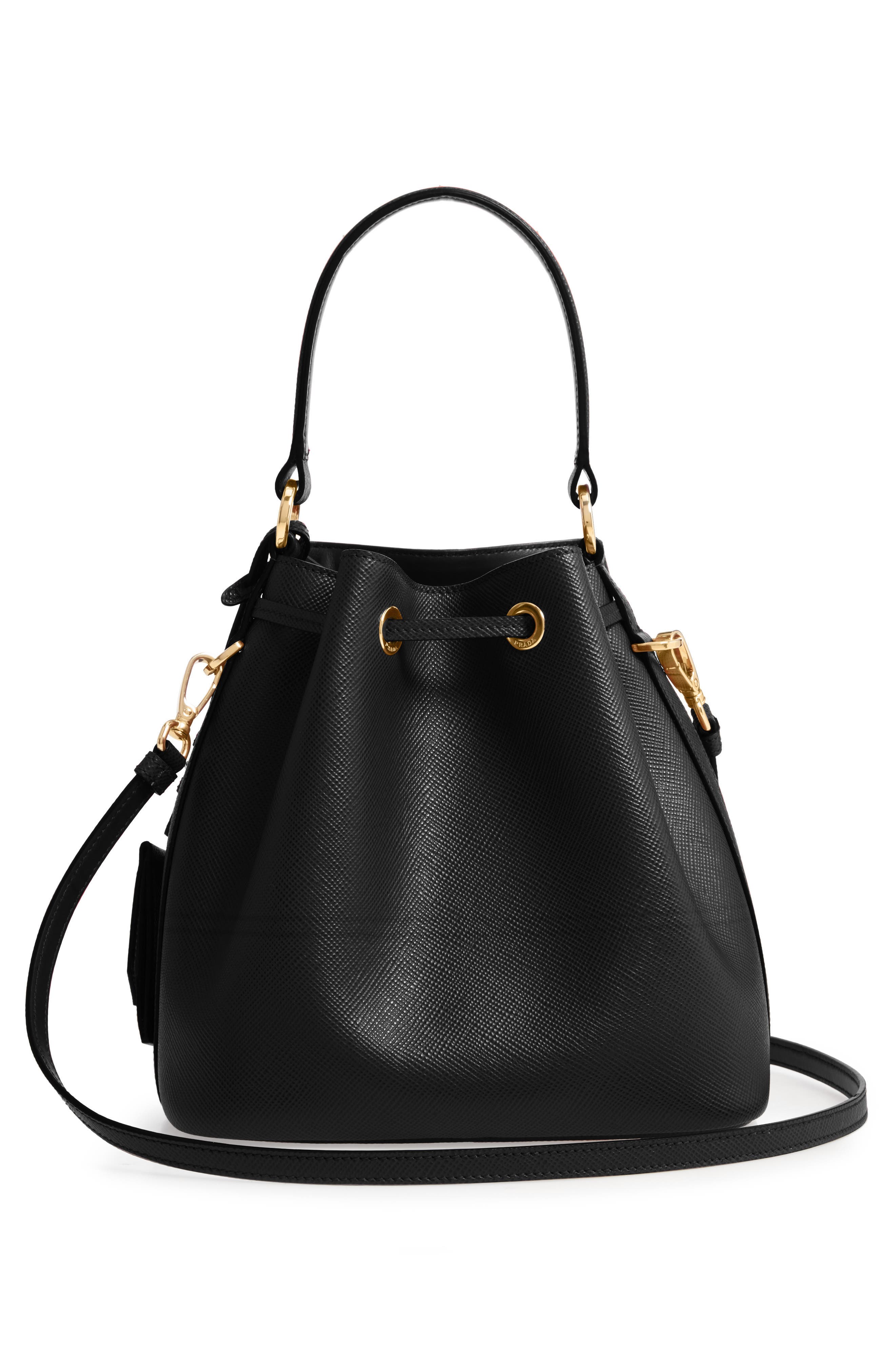 Prada Saffiano Leather Bucket Bag, Alternate, color, 