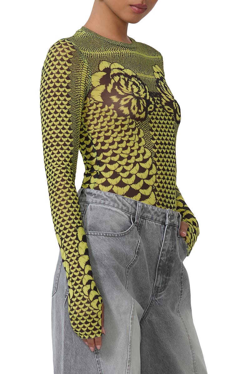 AFRM Kaylee Print Mesh Top, Alternate, color, 