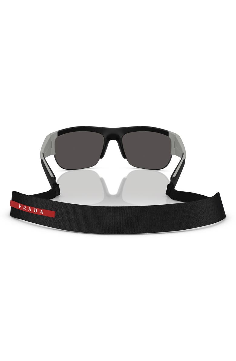 Prada Linea Rossa 69mm Pillow Sunglasses, Alternate, color, Dark Grey