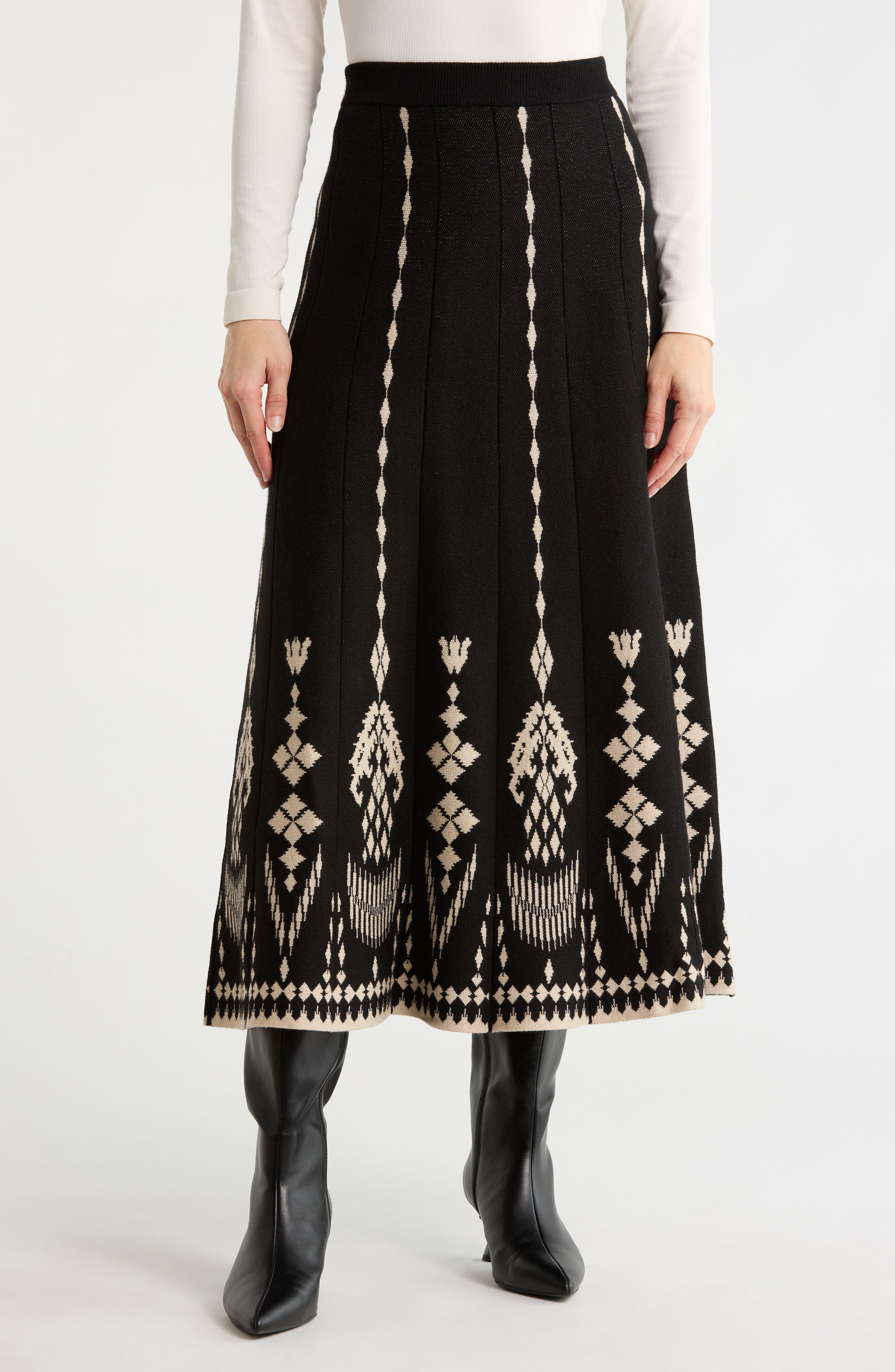 MAX STUDIO A-Line Midi Sweater Skirt