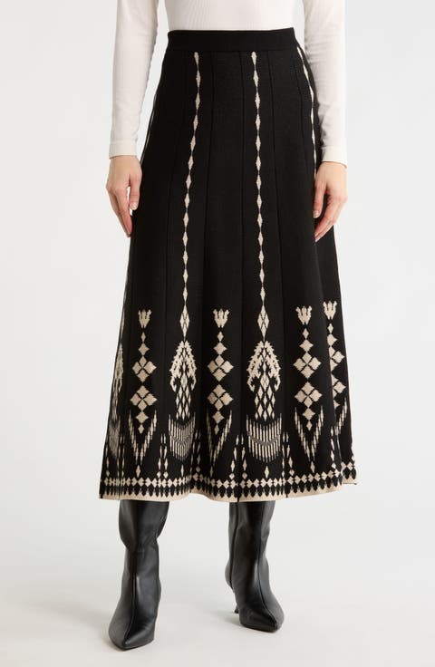 A-Line Midi Sweater Skirt