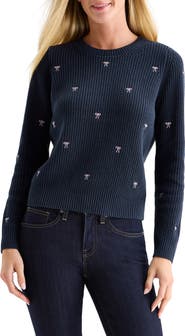 Lucky Brand Embroidered Bow Sweater