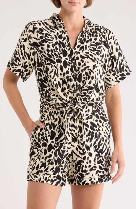 Sanctuary Baja Short Sleeve Tie Front Button-Up Shirt