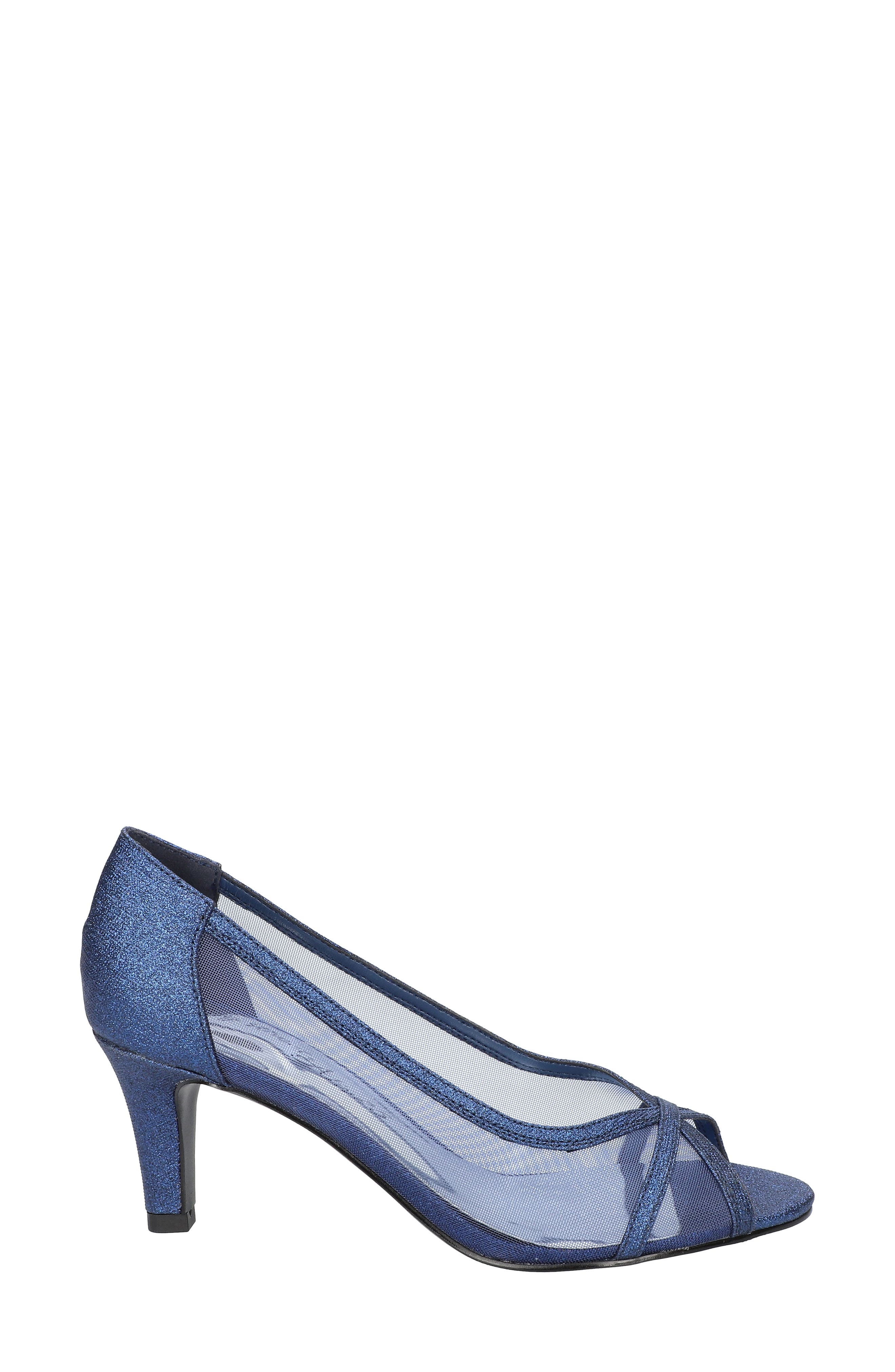 Picaboo Peep Toe Pump, Alternate, color, NAVY GLITTER