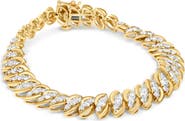 Haus of Brilliance 10K Yellow Gold 5.0 Cttw Diamond Double Row S-Link Cuban Bracelet