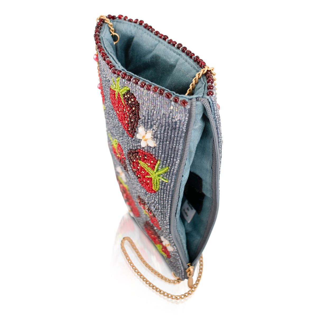 Mary Frances Accessories Strawberry Jam Crossbody Phone Bag, Alternate, color, Blue