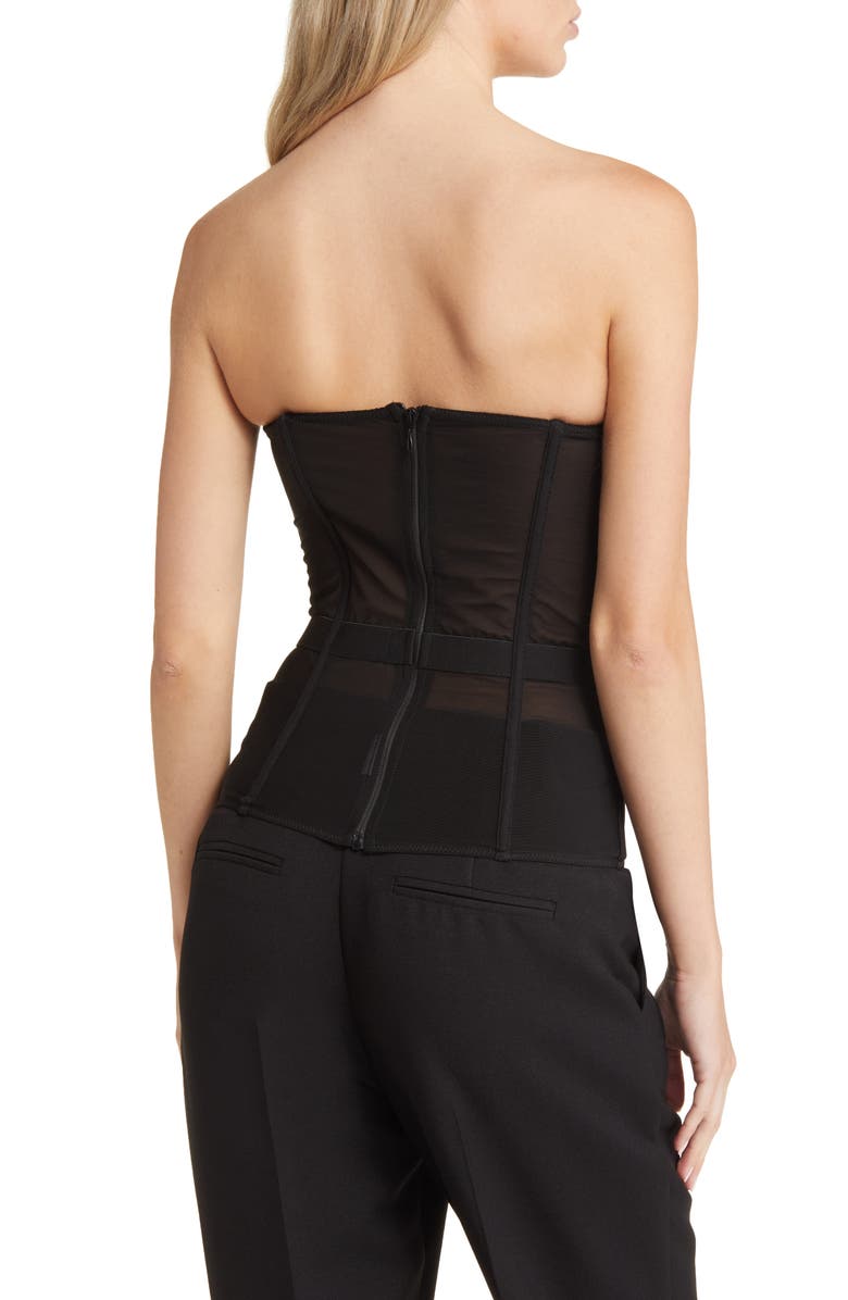 HEIRESS BEVERLY HILLS Strapless Corset Mesh Top, Alternate, color,