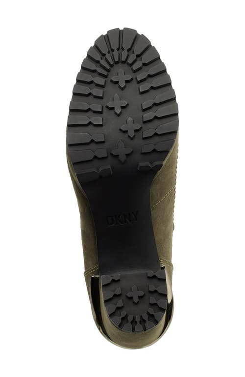 Dkny Lenni Womens Faux Leather Lug Sole Booties In Green