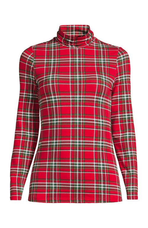 Lands' End Lightweight Jersey Long Sleeve Turtleneck In Red