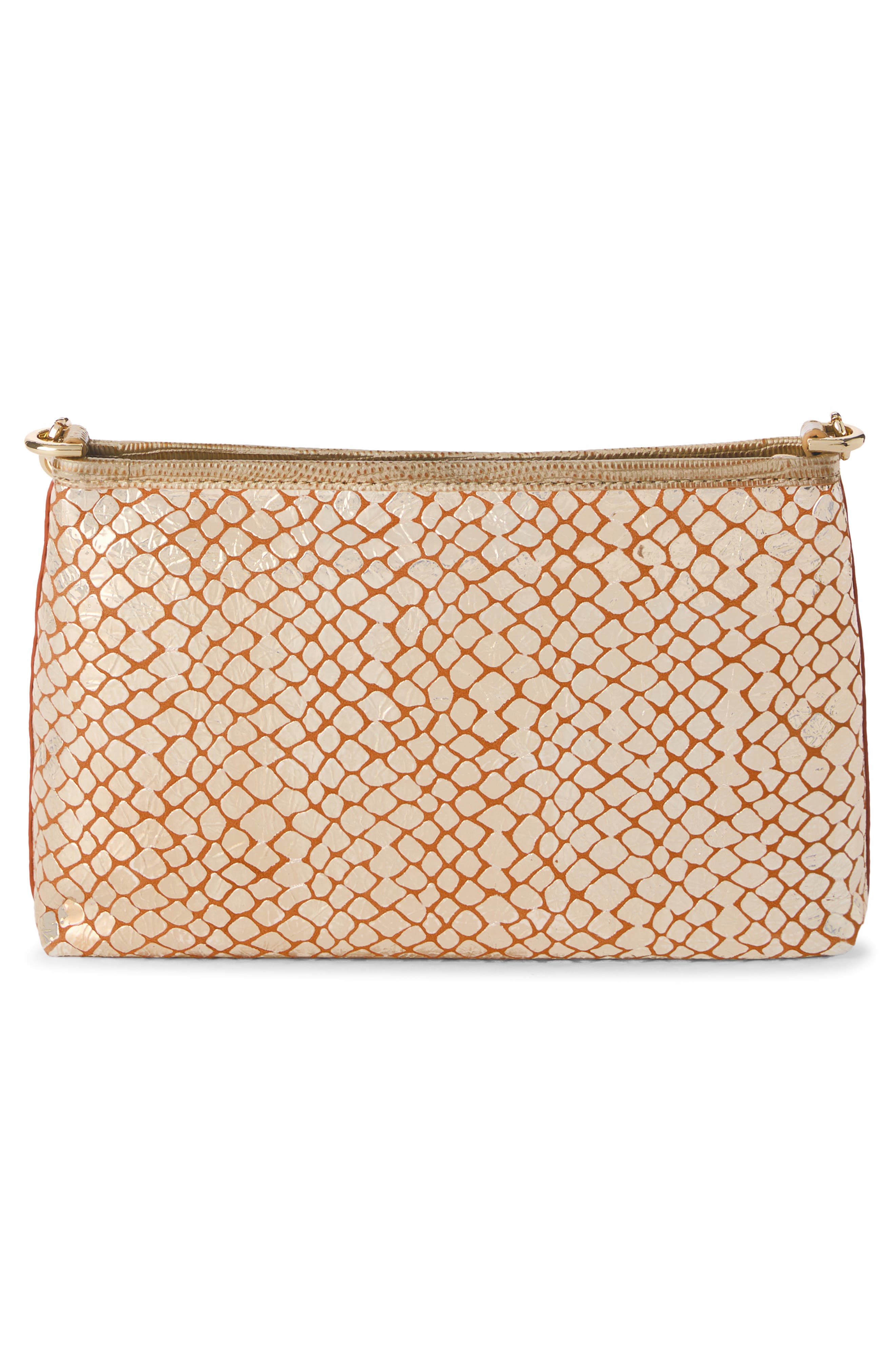 Brahmin Mod Lorelei Snake Embossed Metallic Leather Shoulder Bag, Alternate, color, Gold