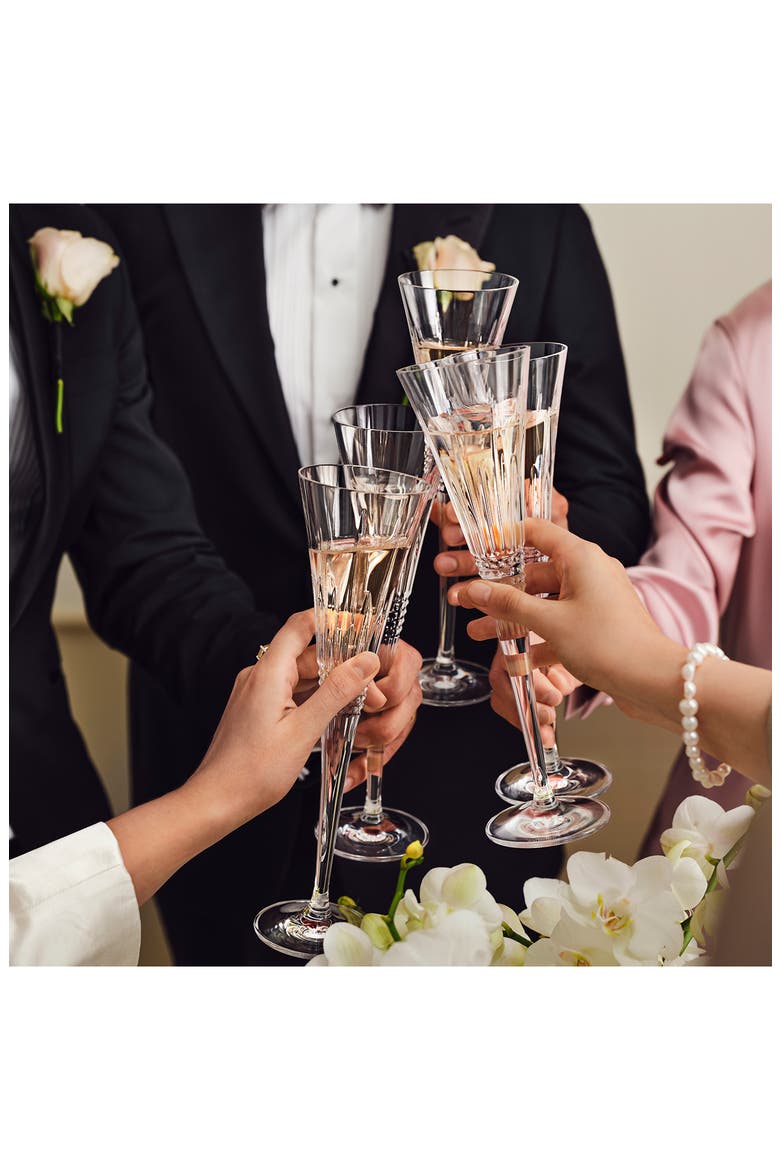 'Lismore Diamond' Lead Crystal Champagne Flutes, Alternate, color, CLEAR