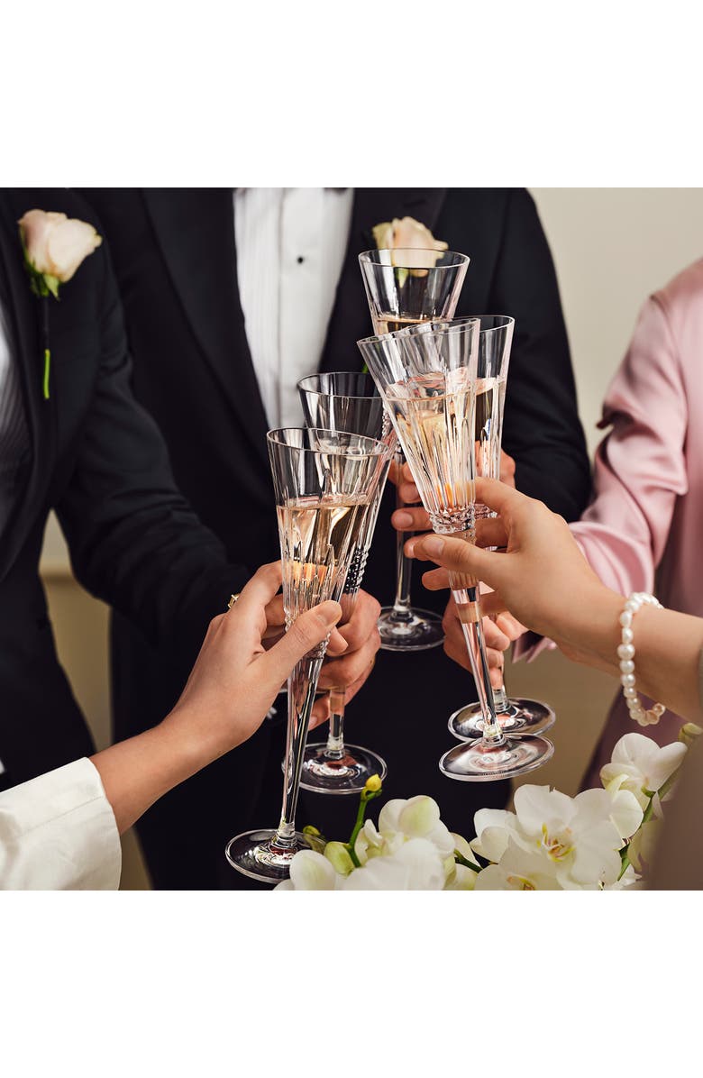 Waterford 'Lismore Diamond' Lead Crystal Champagne Flutes, Alternate, color, Clear