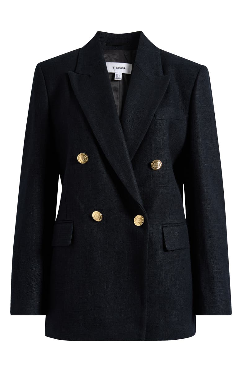 Reiss Eden Double Breasted Linen Blend Jacket, Alternate, color,