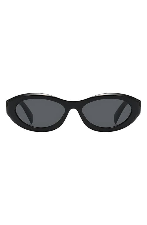 Fifth & Ninth Leona 54mm Polarized Oval Sunglasses in Black /Black 