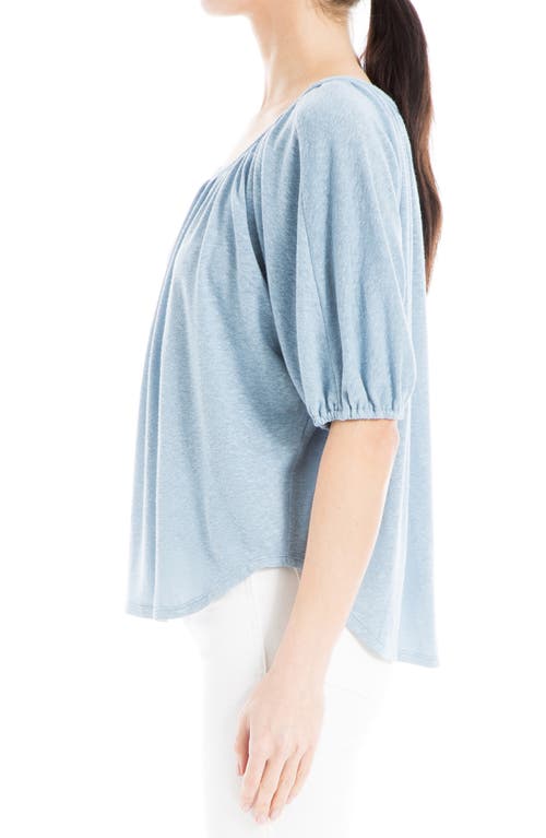 MAX STUDIO MAX STUDIO BUBBLE SLEEVE LINEN BLEND KNIT TOP 