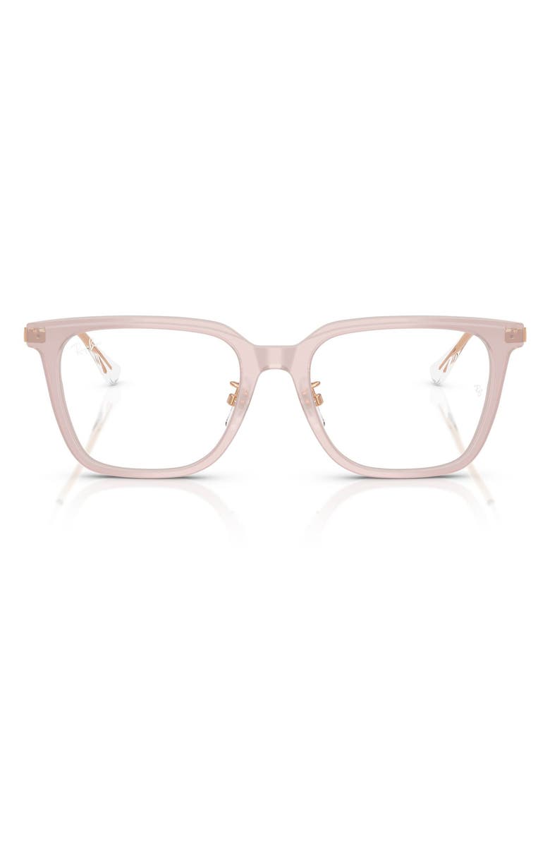 Ray-Ban 52mm Square Optical Glasses, Main, color, Light Brown/Beige