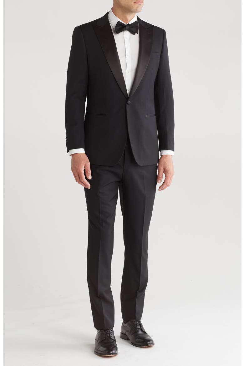 Solid Wool Tuxedo, Main, color, BLACK