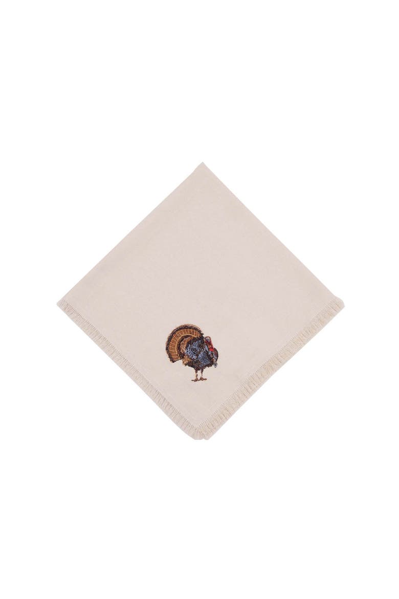 Turkey Set of 4 Cloth Napkins, Alternate, color, Beige
