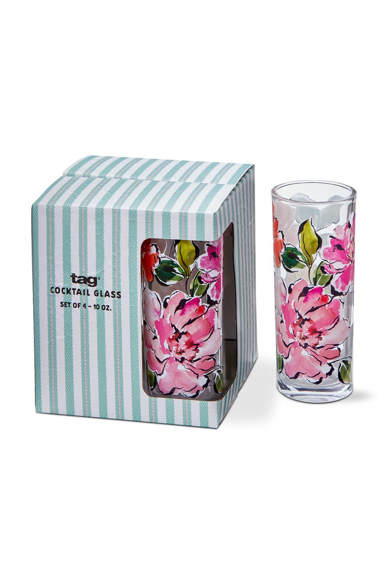 In Bloom Drinks Glass S/4 Multi Glass Spring, Main, color, Clear