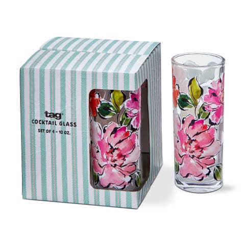 In Bloom Drinks Glass S/4 Multi Glass Spring