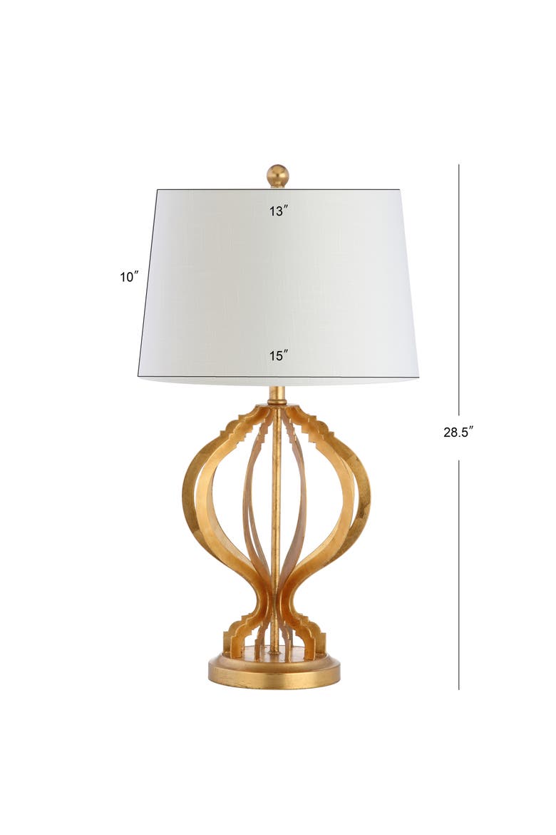 Sebastian 28.5" Metal Trellis LED Table Lamp, Gold Leaf, Alternate, color, Gold Leaf
