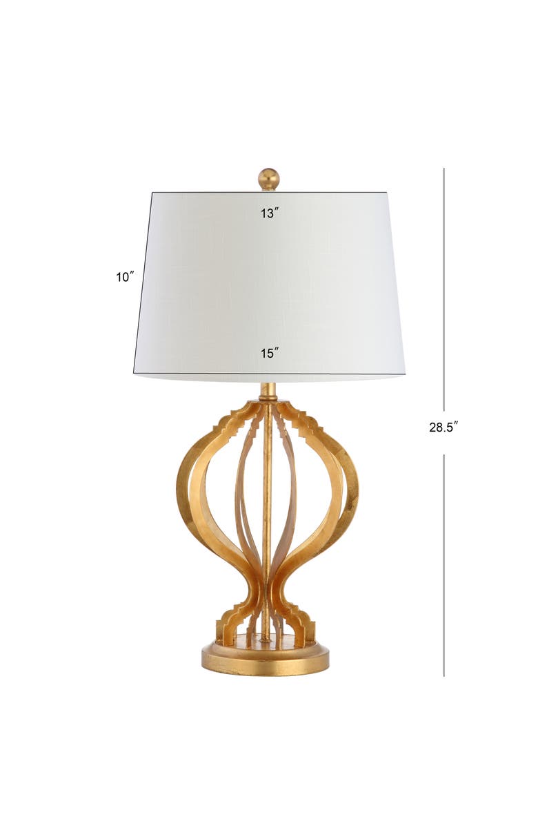 JONATHAN Y Sebastian 28.5" Metal Trellis LED Table Lamp, Gold Leaf, Alternate, color, Gold Leaf