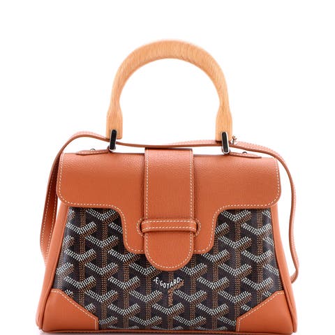 Saigon Top Handle Bag Coated Canvas with Leather Mini