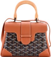 Pre-Owned Goyard Saigon Top Handle Bag Coated Canvas with Leather Mini