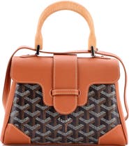 Pre-Owned Goyard Saigon Top Handle Bag Coated Canvas with Leather Mini