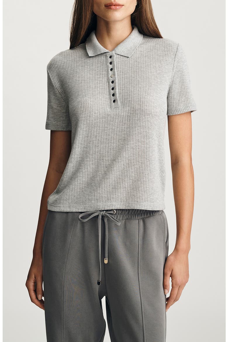 Jersey Polo Sweater, Main, color, MID GREY MELANGE