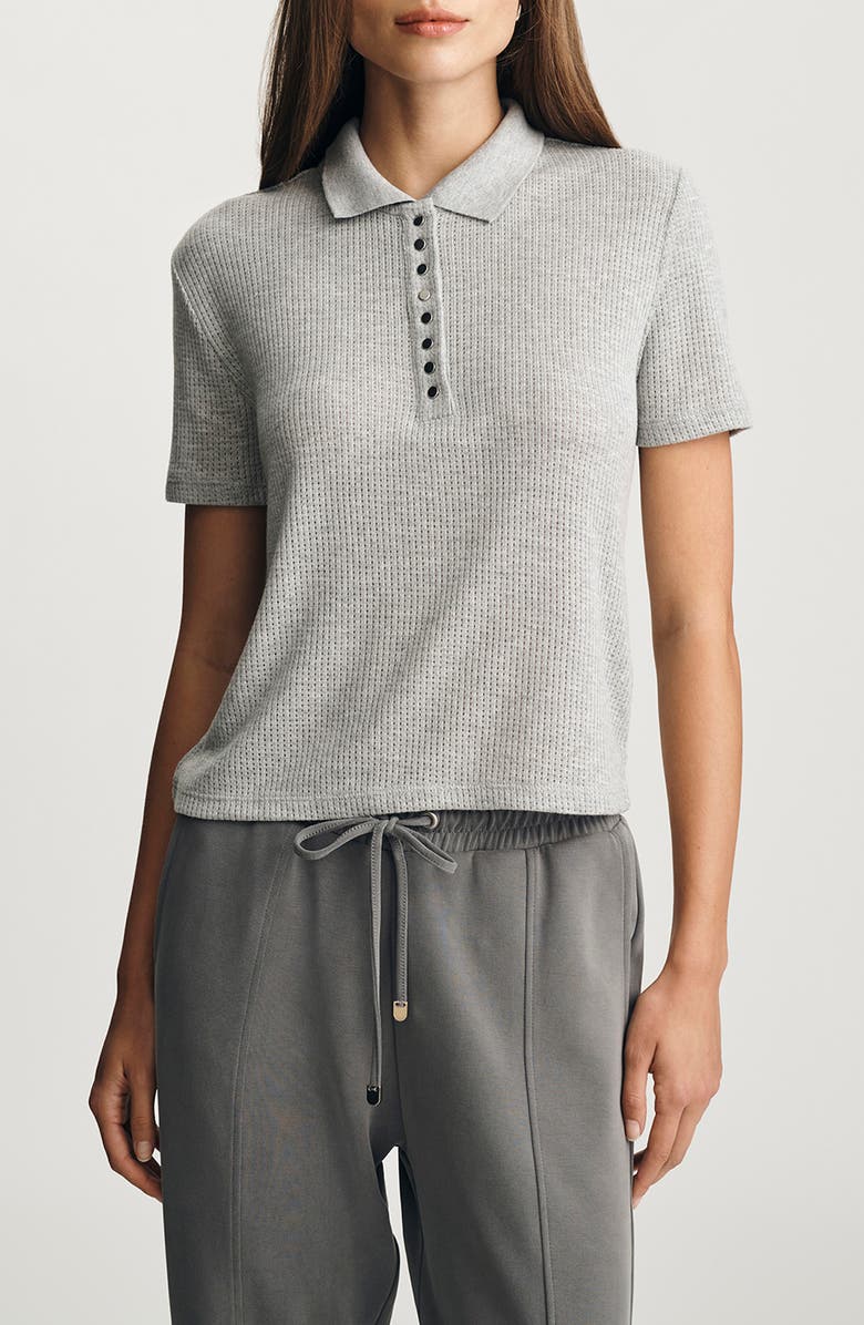 Mavi Jeans Jersey Polo Sweater, Main, color, Mid Grey Melange