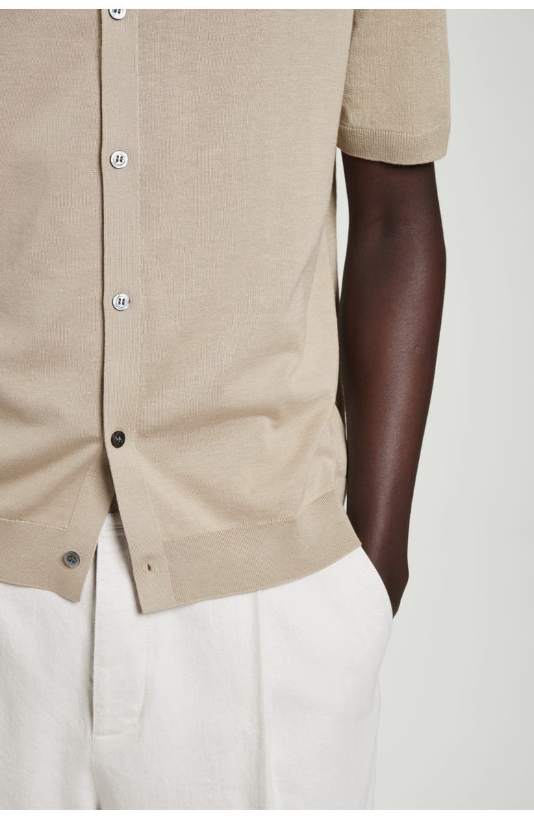 COS Knitted Linen-Silk Shirt, Alternate, color, Mole