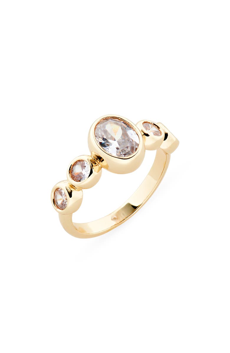 Covet Oval Crystal Ring, Main, color, Gold