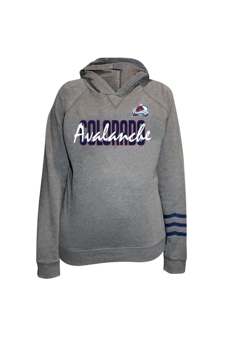 Women's Fanatics Heather Gray Colorado Avalanche Plus Size Lightweight Fleece Raglan Pullover Hoodie, Main, color, Heather Gray