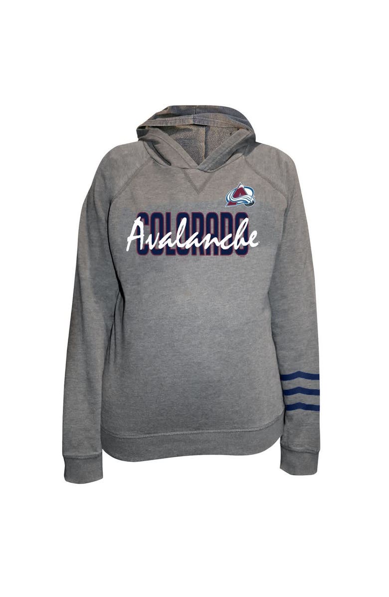 FANATICS Women's Fanatics Heather Gray Colorado Avalanche Plus Size Lightweight Fleece Raglan Pullover Hoodie, Main, color, Heather Gray