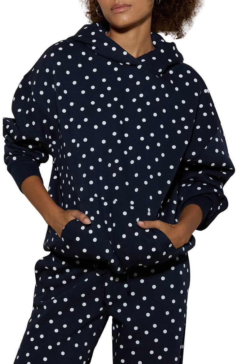 Polka Dot Hoodie, Main, color, NAVY