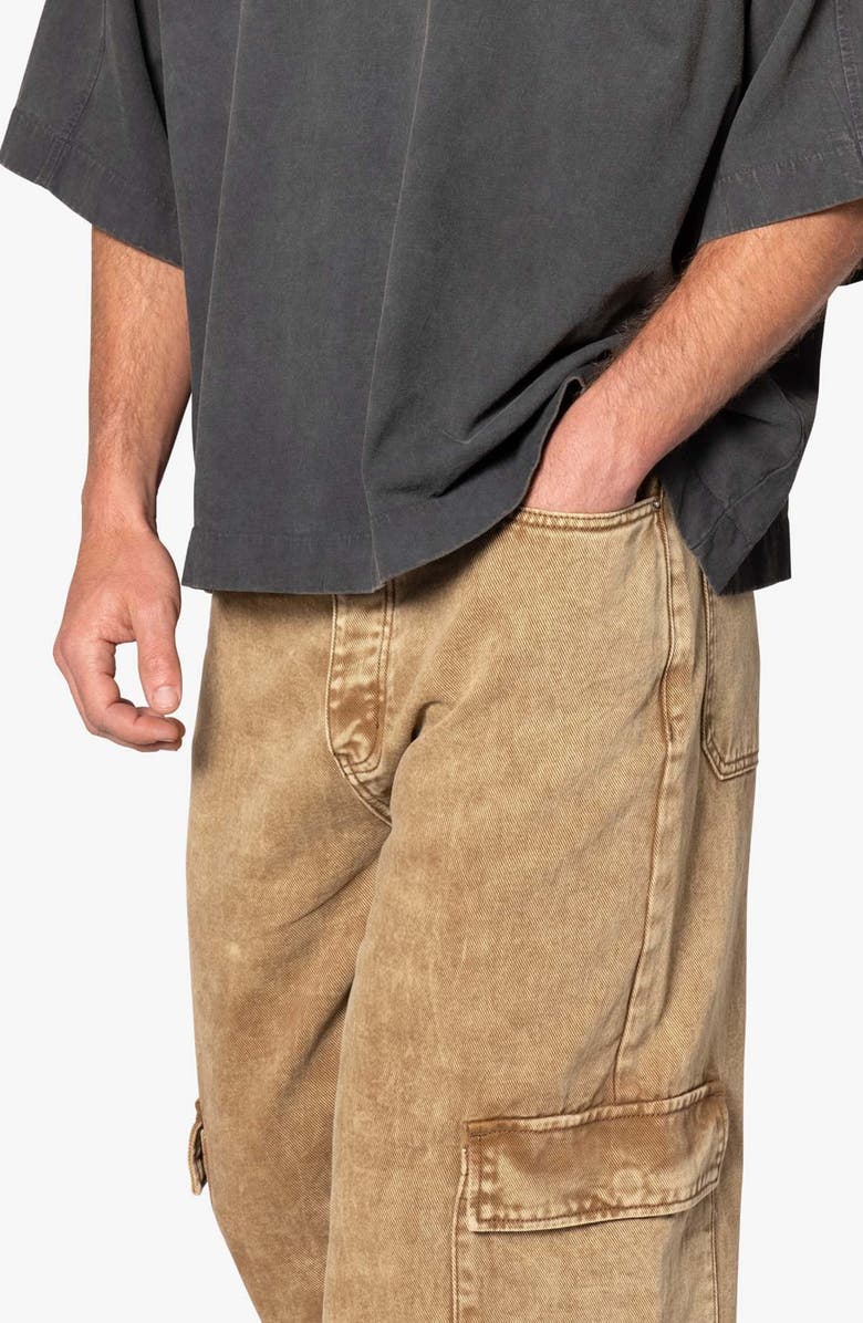 mnml Void Baggy Denim Cargo Pants, Alternate, color, Brown